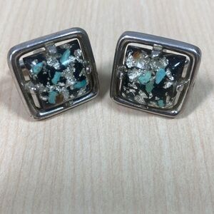 Vintage Hicock Silver Tone and Lucite Cufflinks